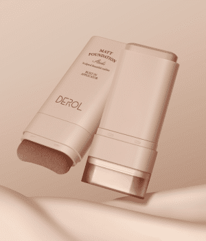 DEROL Revolution Velvet Matte Foundation Stick with Brush: Flawless Matte Finish