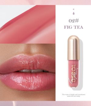 DEROL Lip Gloss Shiny Water Gloss Mirror Moisturizing Lip Glaze Glitter Liquid Lipstick #02