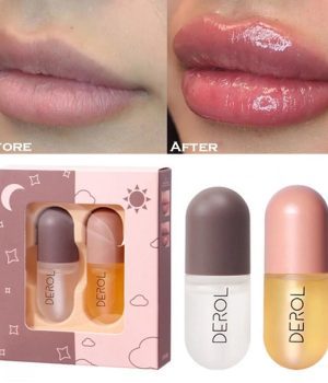 DEROL Lip Plumper Day and Night Natural Lip Oil: Hydrate, Plump, Perfect
