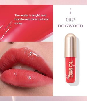 DEROL Lip Gloss Shiny Water Gloss Mirror Moisturizing Lip Glaze Glitter Liquid Lipstick #05