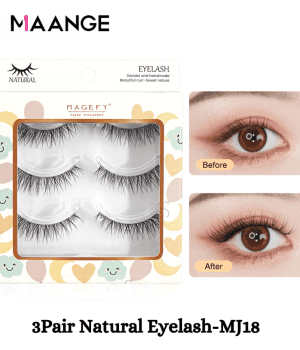 MAANGE 3Pair Mink Hair 3D Eyelashes MJ18