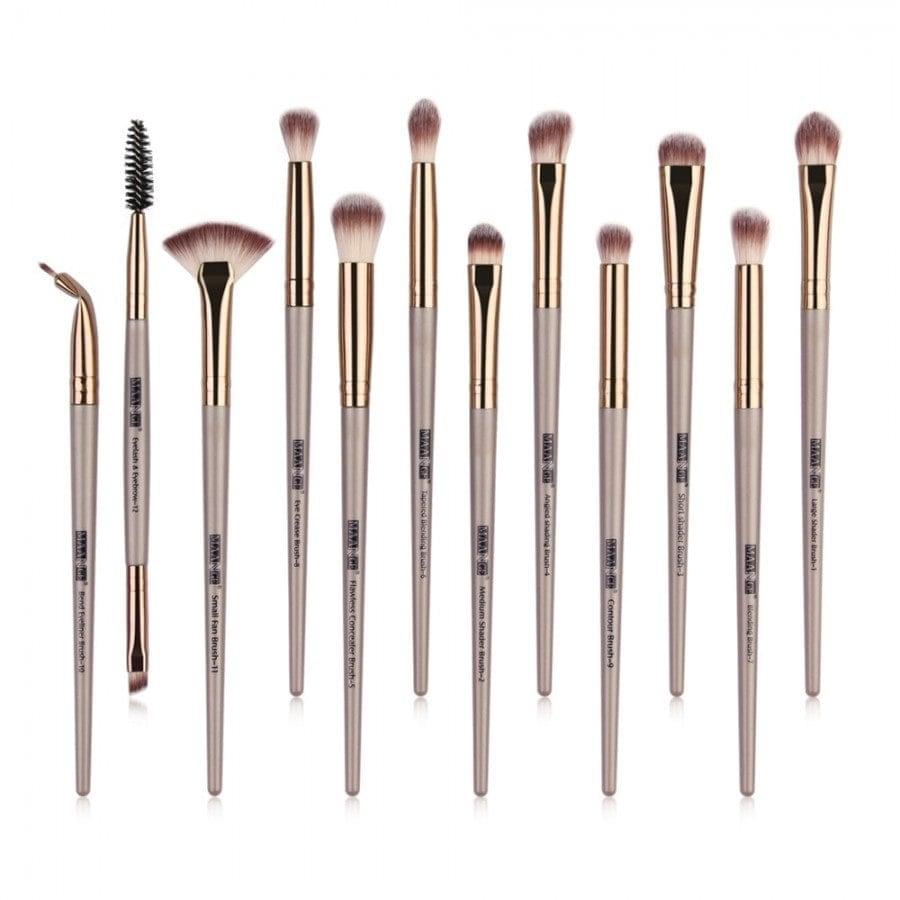 Maange 12 Piece Eye Makeup Brush Set - Brown Color: Master Your Eye Look - Image 4