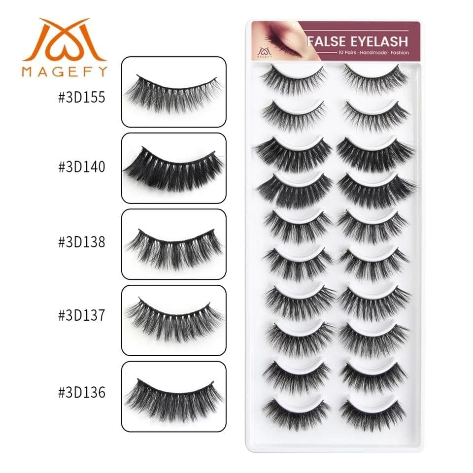 Maange 10 Pairs Handmade Mink Eyelashes 7079: Luxury Lashes - Image 2