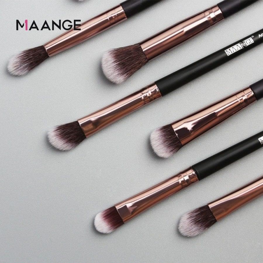 Maange 12 Piece Professional Eye Makeup Brush Set - Black Color - Image 2